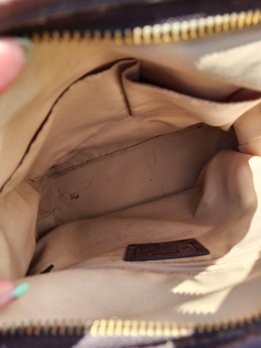 Coach Signature Jacquard and Leather Shoulder Bag in Brown - Picture 12 of 15